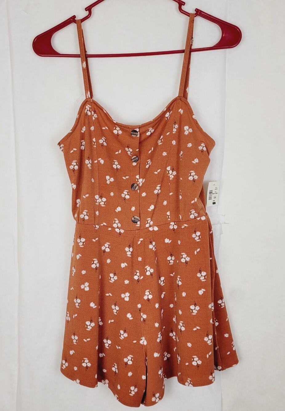 New Aeropostale brown dainty floral smocked romper Size Small Cottagecore Retro